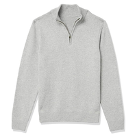 Pull Homme à Manches Longues Tricoté Respirant, Chandail d'Hiver pour Hommes à Col Montant et Fermeture Éclair