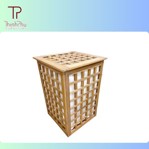 Contemporary Design Acacia Wood Commercial-Grade Laundry Basket Custom Made Cover for Villa Courtyard <b>Furniture</b> <b>Accessories</b> - Product Image 2