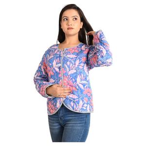 Veste courte à imprimé de blocs de coton réversible de Style Boho pour femmes pour l'hiver manteau décontracté respirant à fleurs élégant pour les vêtements d'automne - Product Image 5