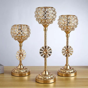 Wedding Decoration Gold Crystal Candelabra <b>Votive</b> <b>Candle</b> Holder with Metal Iron Elegant Design at a Reasonable Price - Product Image 2