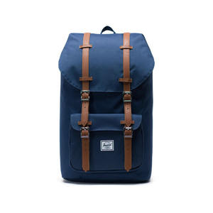 Herschel <b>Little</b> America Classic 25.0L Unisex <b>Backpacks</b>, Color: Navy/Tan Synthetic Leather 100% Authentic - Product Image 1