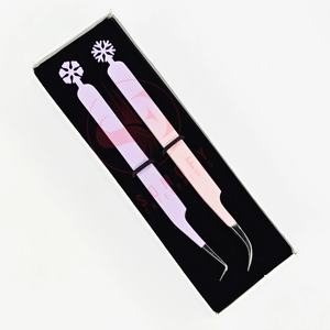 Pince à épiler professionnelle en acier inoxydable de précision, durable, à angle de 90 degrés, à conception incurvée personnalisée, longueur 10 mm, pour cils - Product Image 6