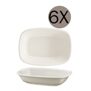 Juego de 6 Platos Rectangulares Minimalistas Gourmet en Forma de Barco de 14x10 cm para Fiestas Grm14dky - Product Image 1