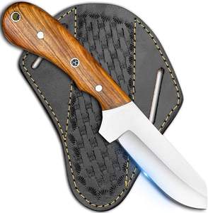 มีดอเนกประสงค์เหล็กดามัสกัสทำด้วยมือด้ามไม้และปลอกหนังปรับแต่งได้ - Product Image 4