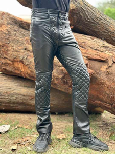 Pantalones de piel de cordero auténtica para hombre 2025 personalizados, pantalones impermeables ajustados para motociclista, a prueba de viento, en tallas grandes - Product Image 5