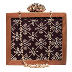 กระเป๋าคลัทช์ไม้สุดหรู งานแฮนด์เมดสำหรับผู้หญิง เหมาะสำหรับงานเลี้ยงกลางคืน แฟชั่นทันสมัย ขายส่งเพื่อการส่งออก - Product Image 3