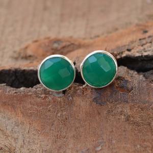 Jewelry For Women Silver Boho Style Stud <b>Earrings</b> Jewelry 925 Sterling Silver Green <b>Onyx</b> Gemstone Trending Handmade <b>Earrings</b> - Product Image 5
