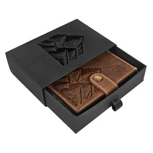 Porte-cartes en cuir véritable avec gaufrage et porte-cartes à tirette - Product Image 1