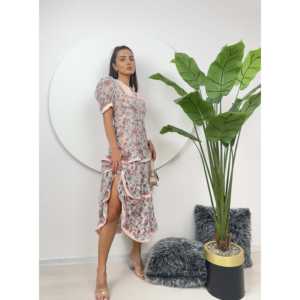 Vestido de Gasa con Cintura Imperio y Capas, Modelo 2026 - Product Image 1