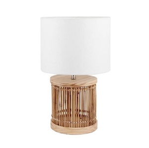 Hot Sale Modern Farmhouse Style LED Rattan Cane Table Lamp with Natural Finish for Home & Hotel <b>Decorative</b> <b>Lighting</b> - Product Image 1