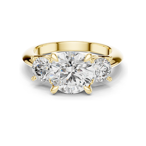 Bague de fiançailles à trois pierres en diamant de laboratoire 3,5 carats, taille brillant rond, or 18 carats, 14 carats, 10 carats et argent 925, rose, jaune, blanc - Product Image 2