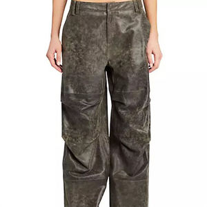 Nouveau design, pantalon large décontracté pour femme, taille mi-haute, taille élastique, écologique, coupe-vent, respirant, en coton thermique, style streetwear - Product Image 4