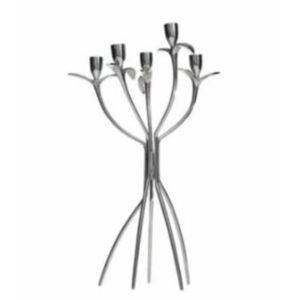 ROSHAN HANDICRAFTS Bougeoir en aluminium de qualité supérieure, fait à la main, écologique, élégant, pour la maison, la table à manger - Product Image 1