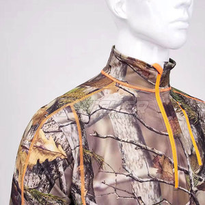 Camisas con cremallera Q de caza para hombre de invierno con logotipo personalizado Material de secado rápido ligero y transpirable para entusiastas del aire libre - Product Image 4