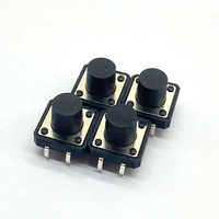 Interrupteur Tactile Électronique Métallique Multifonction 4 Broches 12*12*8mm IP65 2NC Bouton Poussoir Fermé Modèle 33 Éclairé par Point pour Appareils Domestiques