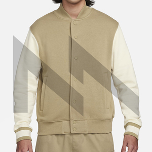Vente en gros, veste universitaire personnalisée pour hommes, col montant, manches longues, top ventes, tissu en toile avec logo brodé personnalisé - Product Image 1