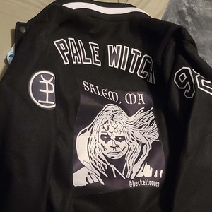 Varsity Fleece Jacket Negro-Blanco Bomber Full-Snap Varsity Letterman Chaqueta Béisbol Hombre Chaqueta Durable Modern Sleek Varsity - Product Image 1