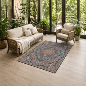 Tapis de salon multicolores neutres modernes vintage imprimés numériquement, lavables en machine, en chenille, antidérapants, vente en gros RUGS DEPOT LXDP-0927 - Product Image 6
