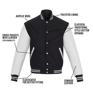 High Quality Custom Thin Stand Collar Varsity <b>Baseball</b> <b>Bomber</b> <b>Jacket</b> for Men Outdoor College Style Fashion - Product Image 2