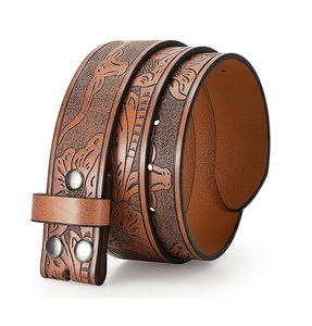 Venta caliente personalizable cinturón de cuero genuino estilo occidental con hebilla de acero disponible en tamaños-Venta al por mayor de cuero formal de vaquero - Product Image 1