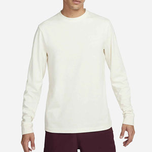 T-shirt à manches longues pour homme 100% coton de haute qualité, poids lourd, épaules tombantes, personnalisable OEM, taille ajustable, séchage rapide, écologique, décontracté - Product Image 1