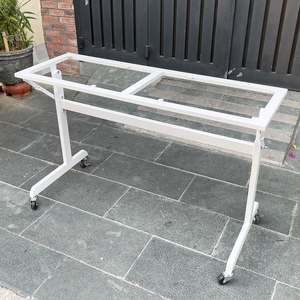 CHB68047 White <b>Folding</b> <b>Table</b> <b>Legs</b> with Caster Wheels - Product Image 5