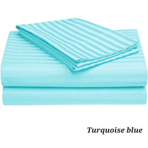 108x108 inch Hot Sale 50/50 Poly Cotton <b>Stripe</b> Hotel <b>Bed</b> <b>Sheet</b> Set Indian Manufacturer Bedding <b>Sheet</b> Set - Product Image 1