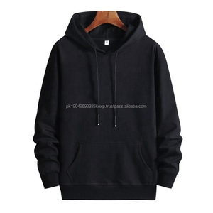 เสื้อฮู้ดผู้ชายผ้าฝ้าย 100% สไตล์ลำลองสำหรับฤดูใบไม้ผลิและฤดูใบไม้ร่วง แบบสวมหัว ปักลายเรียบๆ ทรงหลวม - Product Image 6