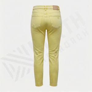 Pantalons en denim extensible de couleur personnalisée pour femmes, style élégant et décontracté, dernières tendances de la mode féminine, jeans skinny à fermeture éclair - Product Image 2