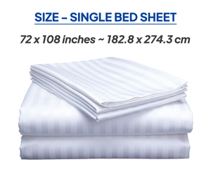 Platinum Premium 100% Cotton <b>Bedsheet</b> 400 TC Striped Disposable Inflatable and Folded for Hotels with Therapeutic Feature - Product Image 3