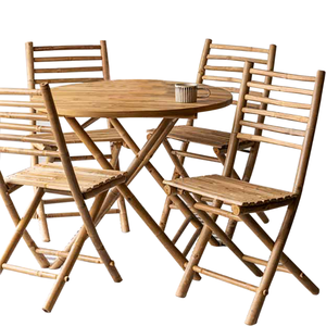 Chaise pliante en bambou Design traditionnel Cuisine et extérieur Matériau naturel écologique - Product Image 5