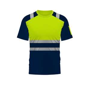 Camiseta de Trabajo de Alta Visibilidad para Hombre, Talla Grande, Manga Corta, Bloques de Color, 2024, Ropa de Trabajo de Alta Visibilidad, Camiseta de Seguridad para Hombre - Product Image 3