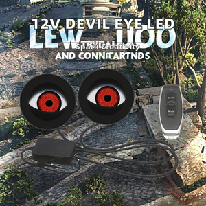 Phare LED dynamique 12V Devil Eye à clignotement, télécommande, pour voiture et moto, avec 6 modes, état neuf - Product Image 2
