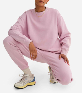 Unisex Cotton Fleece Tracksuit Set Wholesale Midweight Sweatshirt and Trouser OEM Private Label Factory Supply for Winter - Product Image 5