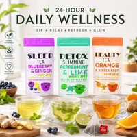 Thé minceur aux herbes à marque privée, cure détox de 14 jours, OEM ODM, emballage personnalisé