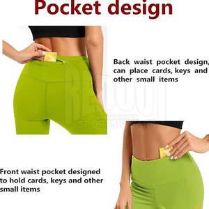 Mallas sin costuras de secado rápido ecológicas de cintura alta sólidas para mujer para gimnasio, ropa de entrenamiento, venta al por mayor - Product Image 6