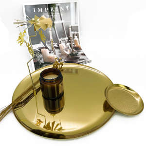 Plateau en métal décoratif pour servir, pour la maison, l'hôtel, le restaurant, le café, le bar, cadeau de mariage, présentoir, organisateur, qualité supérieure durable - Product Image 5