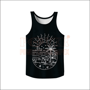 Débardeur d'été décontracté pour hommes, coupe confortable, gilet de gymnastique à impression numérique, thème soleil, équipement d'entraînement respirant, service OEM - Product Image 1