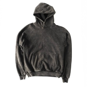 Customized High Quality Wholesale Cotton Zipper Hoodie Oversized Acid Washed <b>Black</b> Street Wear Custom Logo Hoodies For <b>Men's</b> - Product Image 4