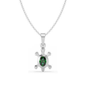 Collar con Colgante de Plata Pura 925 para Hombre, con Engaste de Rodio y Diamantes de Circonio, Forma Geométrica de Animal, Dorado - Product Image 1