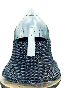 Casque Viking médiéval de calibre 16, casque de chevalier avec Aventail X masse limitée, casque à chaîne fait à la main - Product Image 3