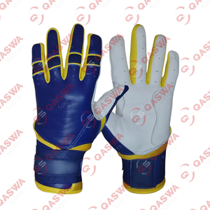 Gants de frappe Swift pour adultes, manchette longue, en cuir de vachette véritable, pour baseball et softball, fermeture auto-agrippante - Product Image 4