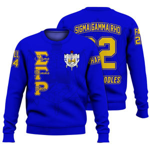 Sudadera de Forro Polar Premium de Sigma Gamma Rho, Azul y Dorado de 1922, Sudadera Griega de Hermandad, Suéter Cómodo de Invierno para Mujer - Product Image 3