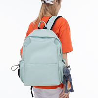 Sac à dos unisexe mignon de grande capacité avec porte-clés singe, sac d'école pour adolescents, sac à dos de voyage imperméable avec fermeture éclair, durable