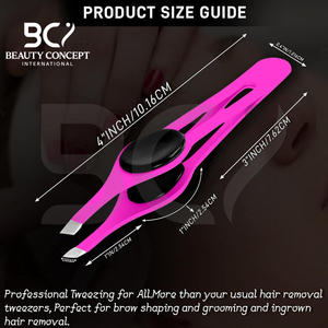 Pince à épiler personnalisée en acier inoxydable 3 pièces, service OEM, durable, antidérapante, à pointe inclinée, pour sourcils, poils du visage et poils incarnés - Product Image 5