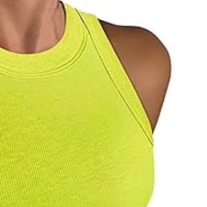 Casual New Product Solid Color Slim <b>Sleeveless</b> Sexy Mesh Crop Tank <b>Top</b> Women made by Dress Sports - Product Image 2