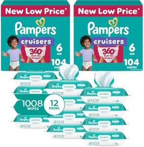 Pañales talla 3, 168 unidades y toallitas húmedas para bebés - Pampers Pull On Cruisers 360 °   Pañales para Bebé con Cintura Elástica - Product Image 3