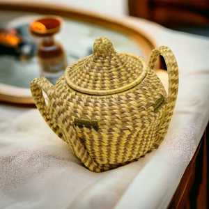 Vente d'usine artisanat indien naturel Khajur et Sabai herbe panier utilitaire fait main avec couvercle - Product Image 6