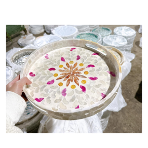 Juego de 2 o 3 bandejas de ratán con diseño vintage único, tejidas a mano e incrustadas, personalizadas - Product Image 2