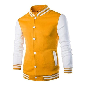 Veste bomber universitaire de baseball de haute qualité avec manches en cuir et laine, col montant, polaire gaufré multicolore pour l'hiver - Product Image 6